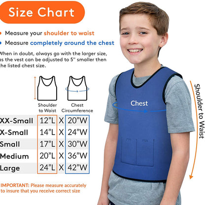 WEIGHTED - Sensory Compression Vest for Kids with Processing Disorders ADHD and Autism Calming and Supportive with Adjustable Weight Fit