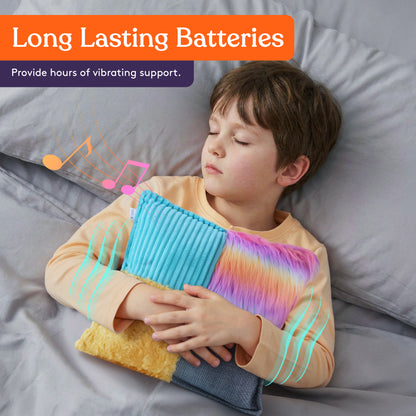 Special Supplies Vibrating Pillow Sensory Pressure Activated Calm for Kids and Adults, 13” Plush Soft Cover with Multi Textured Therapy Stimulation Bumps -3 Vibration Modes, Music & Voice Recording