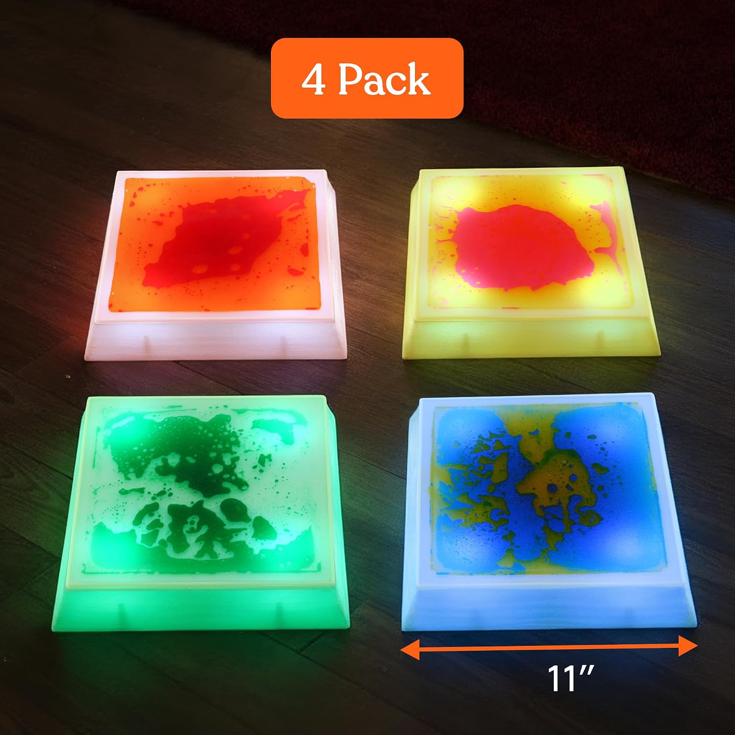 Special Supplies Liquid Gel LED Stepping Stones for Kids - Light-Up Circle Balance Blocks - Promote Coordination, Balance, Strength for Toddlers & Children - Durable Non-Slip Rubber, Safe Indoor & Outdoor Play - 4 Pack