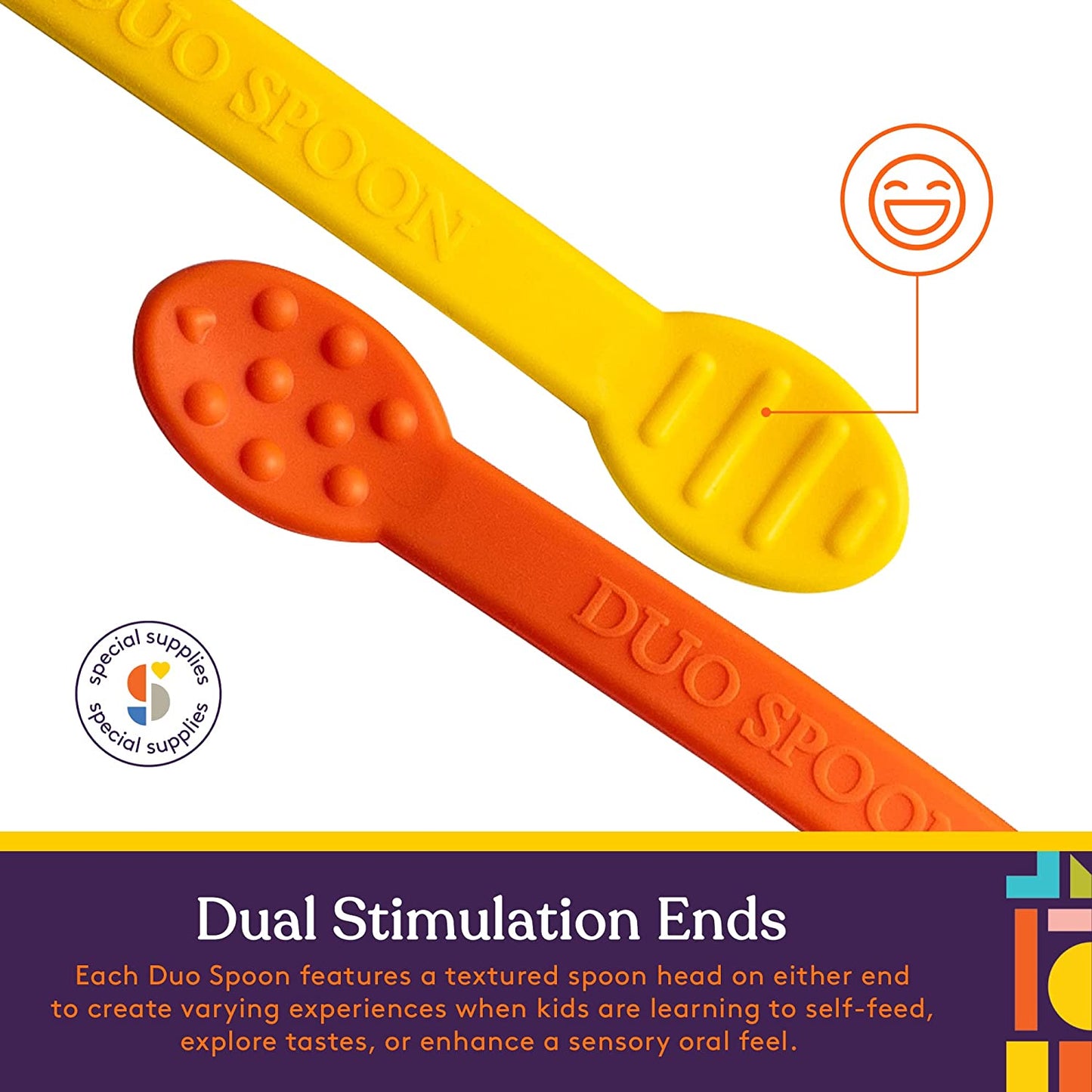 Duo Spoon 3-Pack - Purple, Orange, Yellow