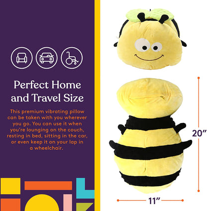 Special Supplies Bumble Bee Sensory Vibrating Pillow, Pressure Activated for Kids and Adults, Plush Minky Soft with Textured Therapy Stimulation Bumps