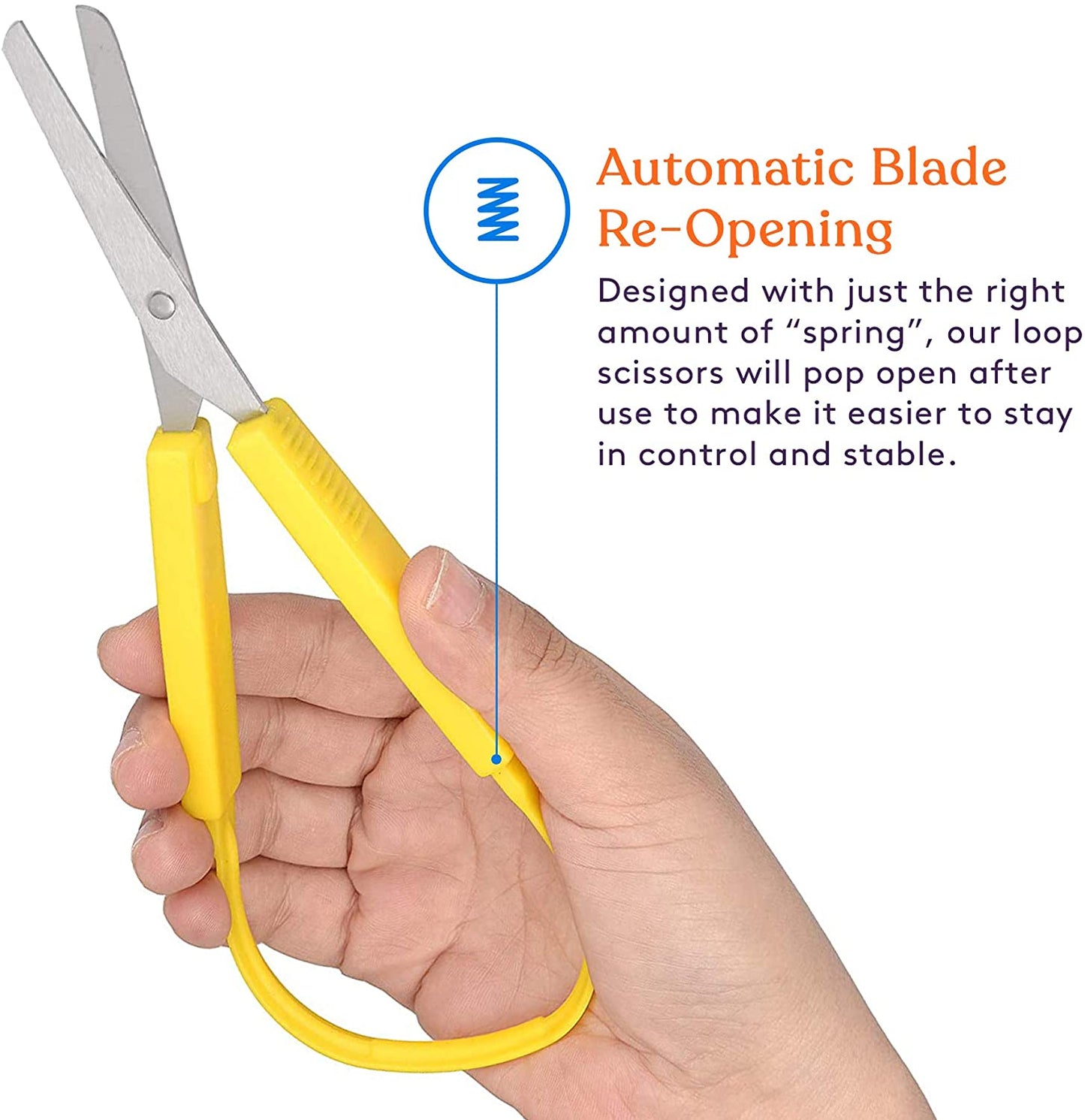 Large Loop Scissors for Teens and Adults 8" Inches (6-Pack)