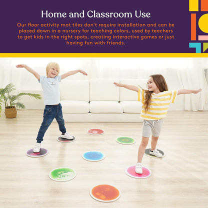 Circle Floor Liquid Tiles for Kids, Set of 9