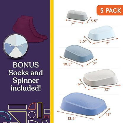 Stepping Stones for Kids Indoor and Outdoor Balance Blocks5 Set  Promote Coordination, Balance Strength Child Safe Rubber, Non-Slip Edging