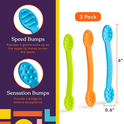 Duo Spoon 3-Pack - Blue, Orange, Green