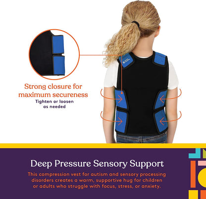 Deep Pressure Compression Sensory Vest: Comfortable Breathable, Form-Fitting for Kids & Adults