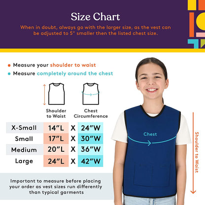 WEIGHTED - Sensory Compression Vest for Kids with Processing Disorders ADHD and Autism Calming and Supportive with Adjustable Weight Fit