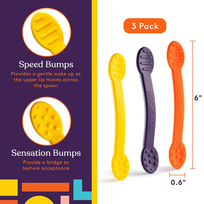 Duo Spoon 3-Pack - Purple, Orange, Yellow