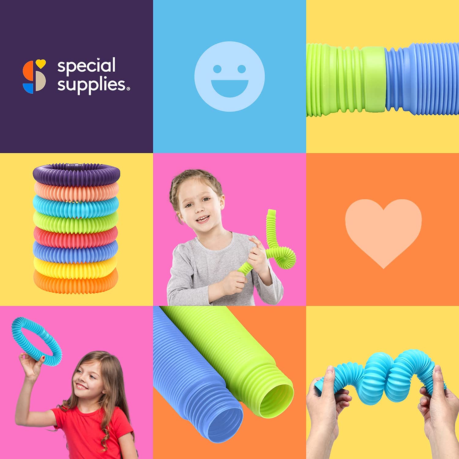 Giant Pop Tubes (Multi-Color): 8 Pack