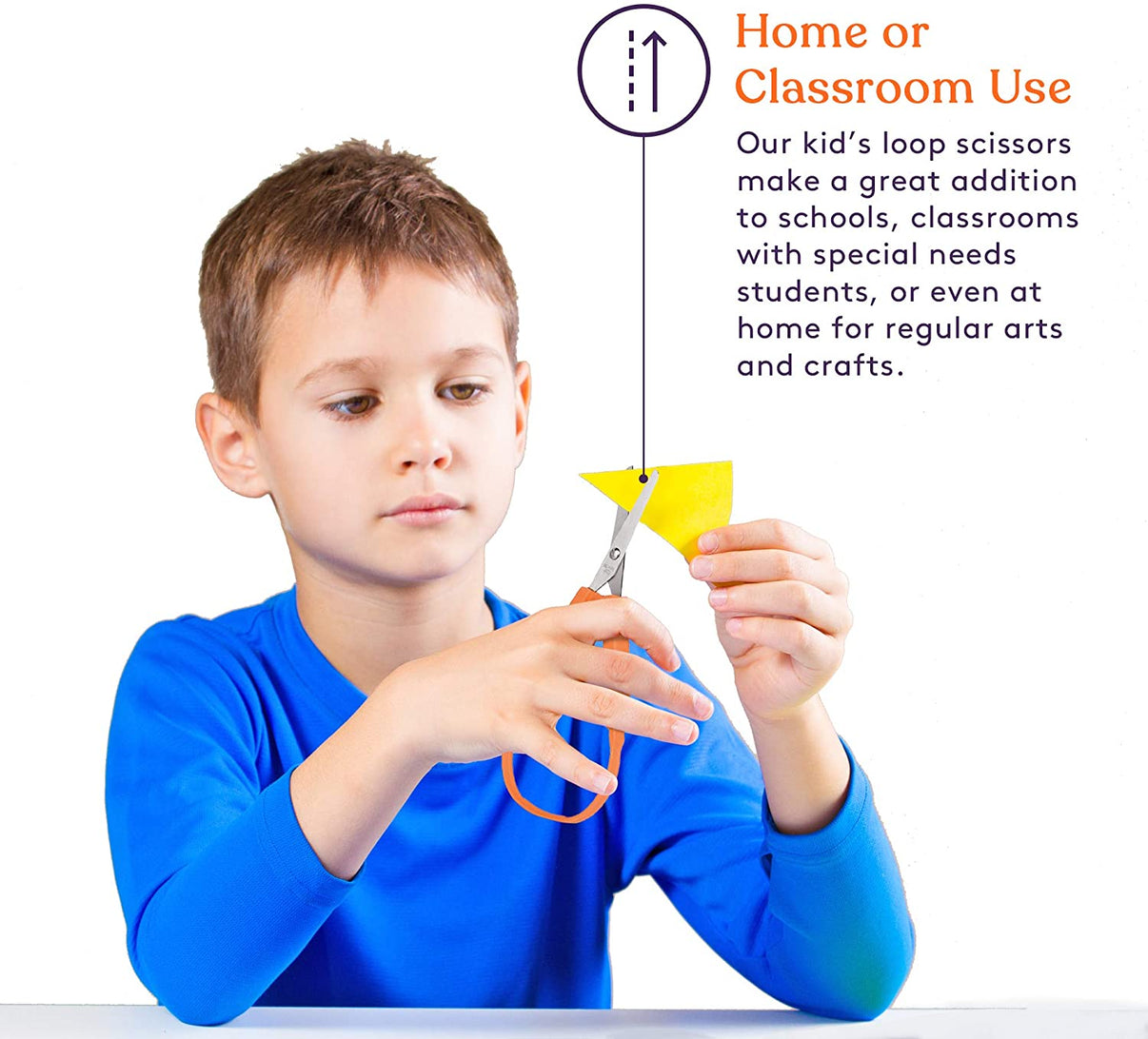 Loop Scissors for Kids (3-Pack) Colorful Looped, Adaptive Design | Rig ...
