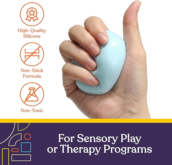 Therapy Putty for Kids and Adults - Resistive Hand Exercise Stress Relief Therapy Putty Kit, Set of 6 Strengths, 3 Ounces of Each Putty - Ocean Colors