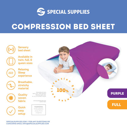 Sensory Bed Sheet for Kids Compression Alternative to Weighted Blankets - Purple