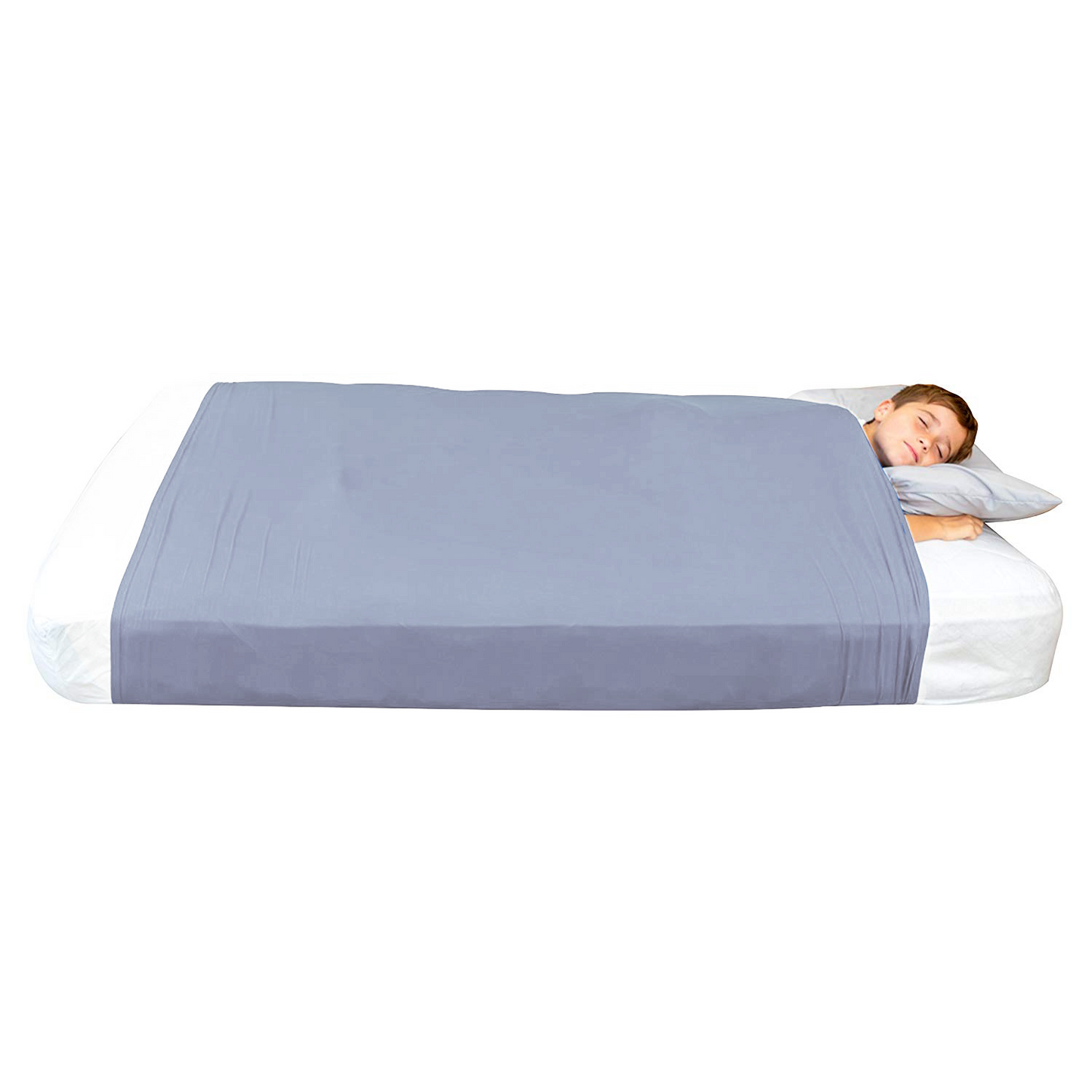 Sensory Bed Sheet for Kids Compression Alternative to Weighted Blankets - Blue