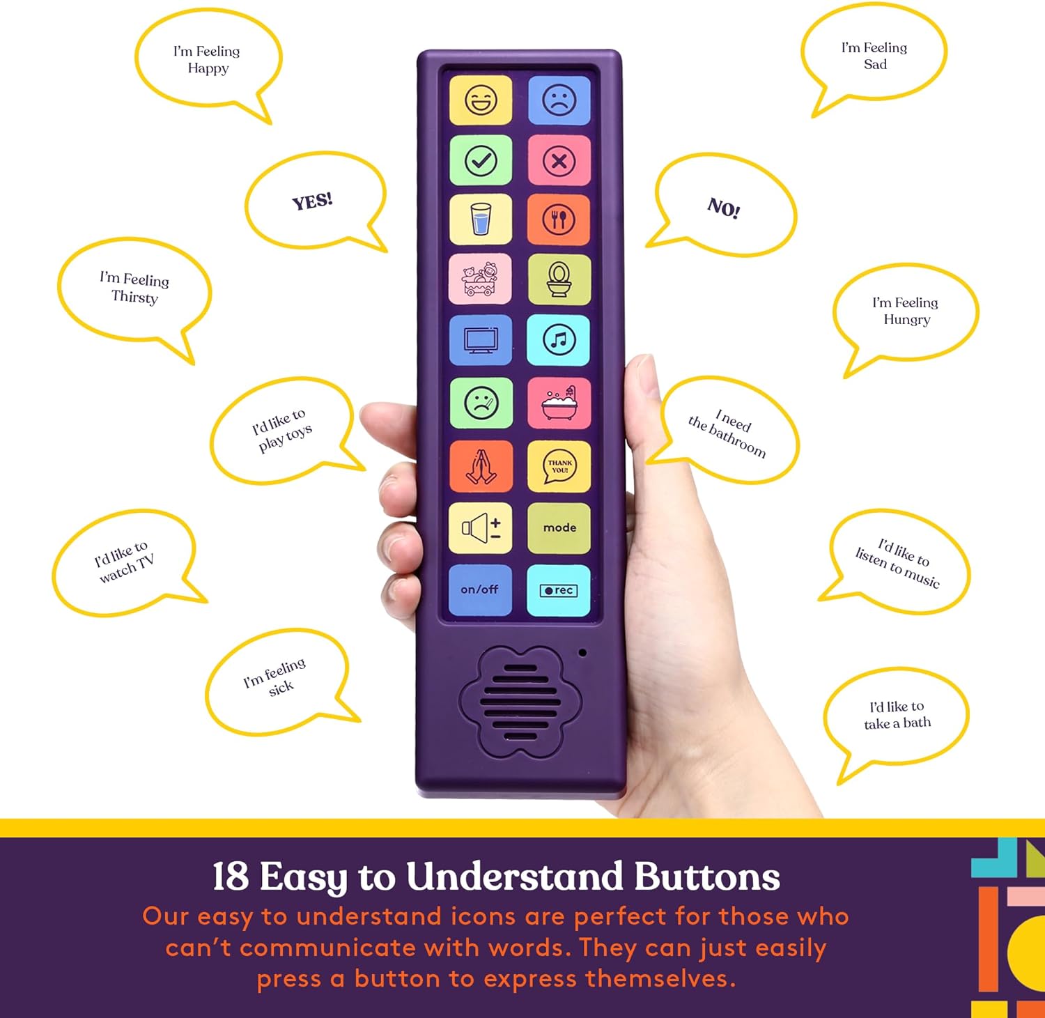 Special Supplies AAC Communication Device for Speech Therapy, Talker Buddy Communication Device for Non Verbal Kids & Adults, Autism Talking Aids for Home or School, Communication Device W/Travel Bag and Recording Option