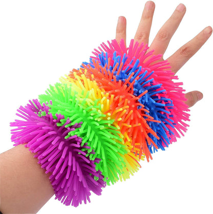 Squishy Fuzzy Band Bracelets for Kids, 6 Pack