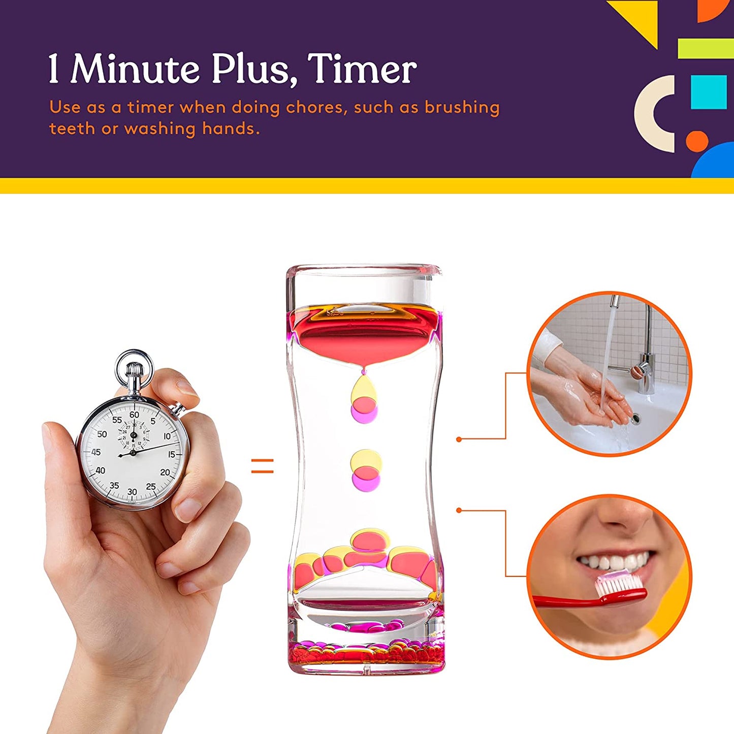 Special Supplies Liquid Motion Bubbler Toy (1-Pack) Colorful Hourglass Timer with Droplet Movement, Bedroom, Kitchen, Bathroom Sensory Play, Cool Home or Desk Decor (Pink)