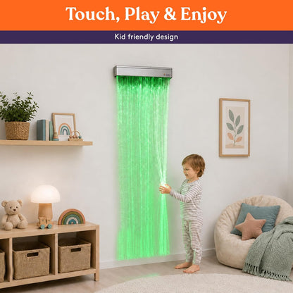 Special Supplies Fiber Optic Curtain Light Kit – Waterfall LED Curtain Lights for Kids, Children, Sensory Rooms, Bedrooms, and Home Decoration