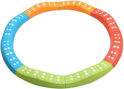 Colored Wavy Circle Balance Beams Stepping Stones for Kids, 8 Pc. Set