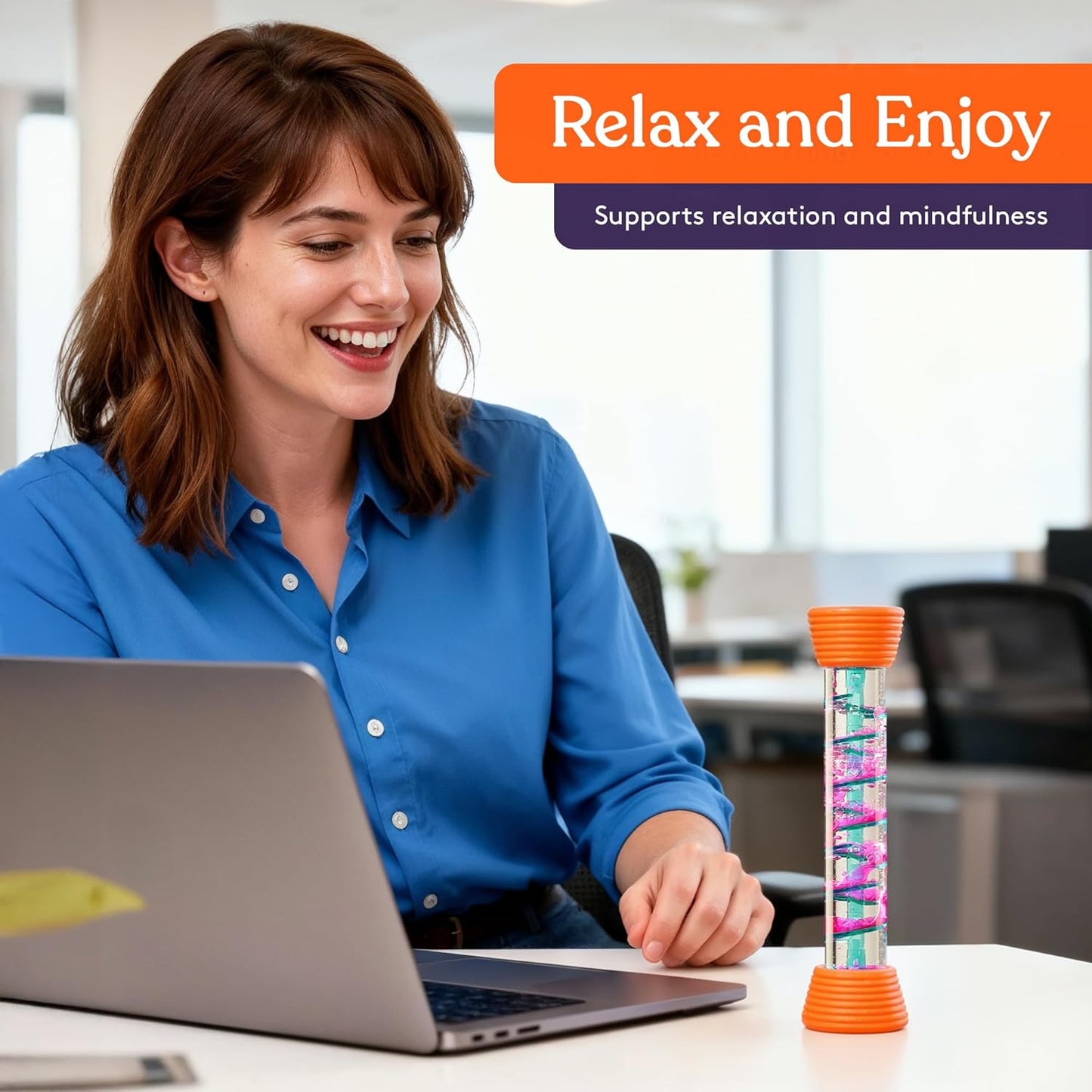 Special Supplies Liquid Motion Bubbler Toy Cool Tubes 6-Pack Colorful Hourglass Timer with Droplet Movement, Bedroom, Sensory Play, Cool Home or School, with Silicone Textured Covers