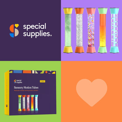 Liquid Motion Bubbler Toy Cool Tubes 5-Pack Colorful Hourglass Timer with Droplet Movement, Bedroom, Sensory Play, Cool Home or School