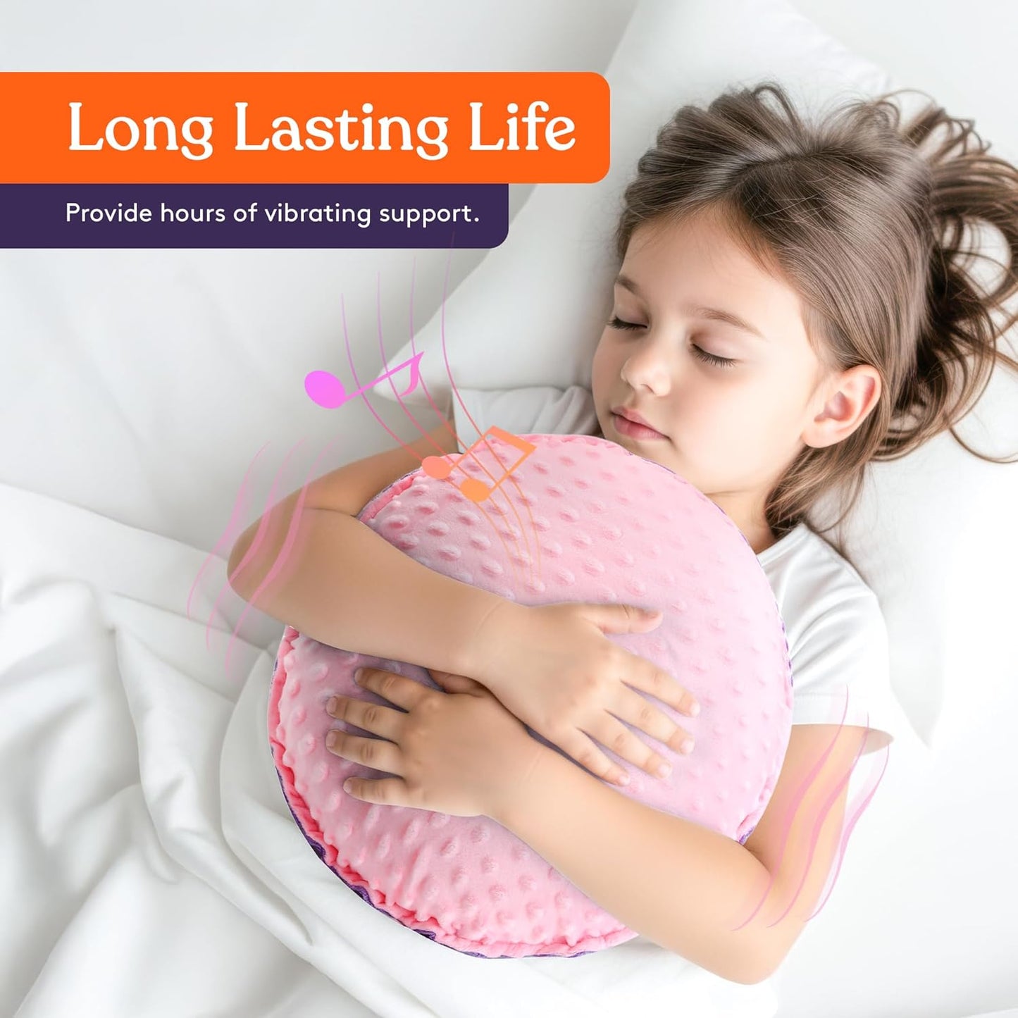 Special Supplies Vibrating Pillow Sensory Pressure Activated Calm for Kids and Adults, 14” Plush Soft Cover- Textured Therapy Stimulation Bumps, 3 Vibration Modes, Music & Voice Recording