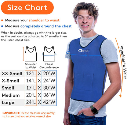 WEIGHTED - Sensory Compression Vest for Kids with Processing Disorders ADHD and Autism Calming and Supportive with Adjustable Weight Fit