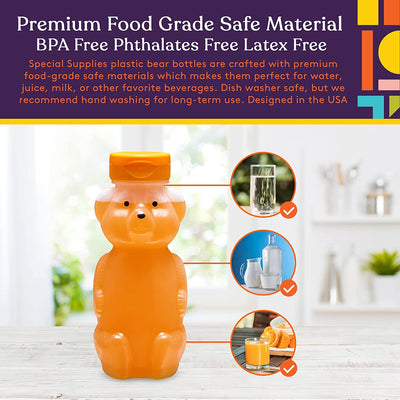 Juice Bear Bottle with Long Straws (8oz)