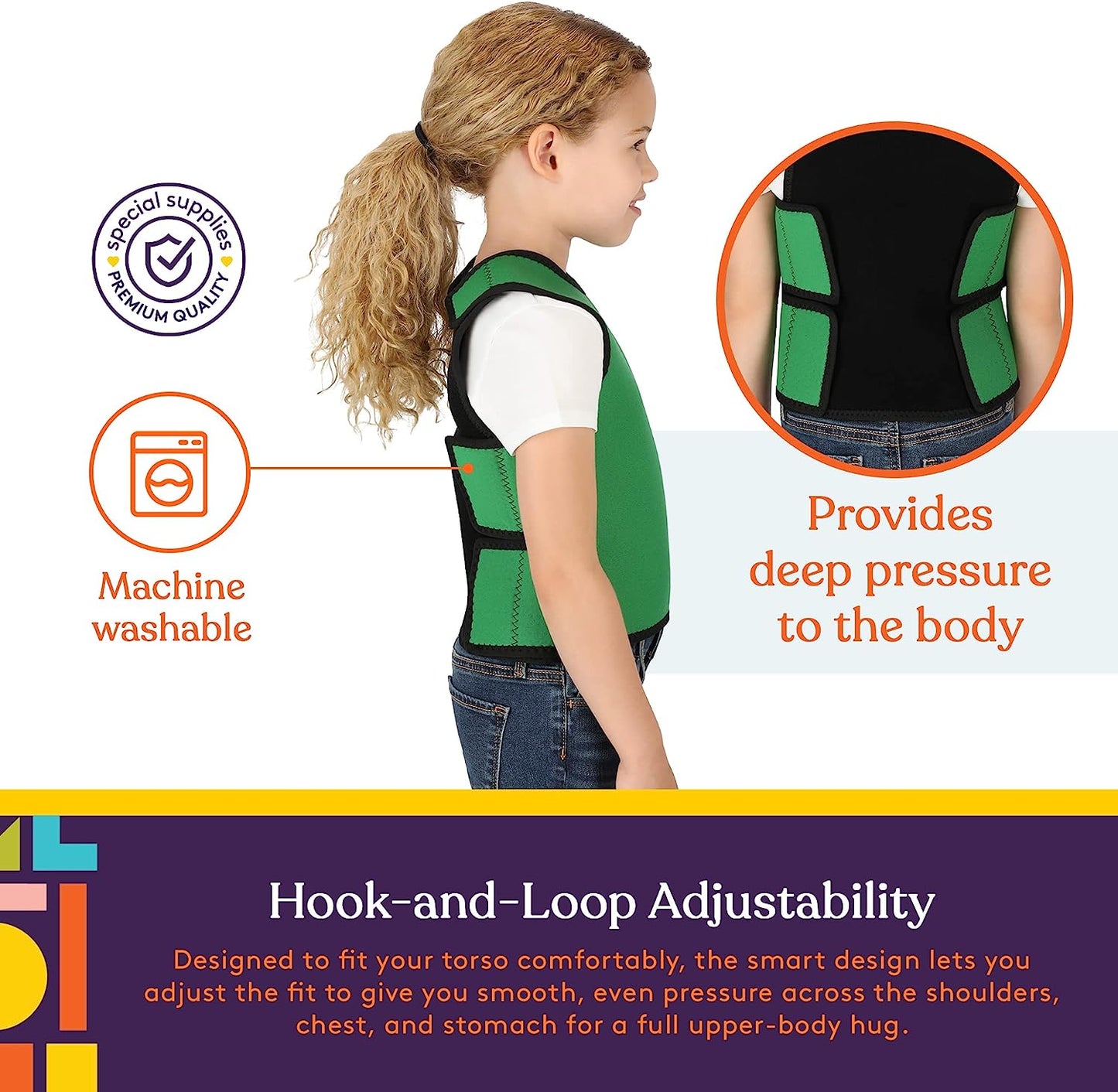 Deep Pressure Compression Sensory Vest: Comfortable Breathable, Form-Fitting for Kids & Adults