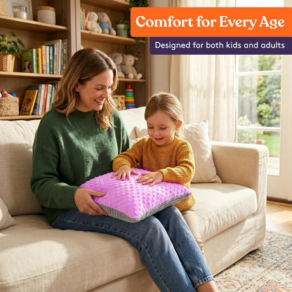 Sensory Vibrating Pillow for Kids and Adults 12" Plush Velvet Soft Cover with Textured Therapy Stimulation  HUG TO ACTIVATE   Purple