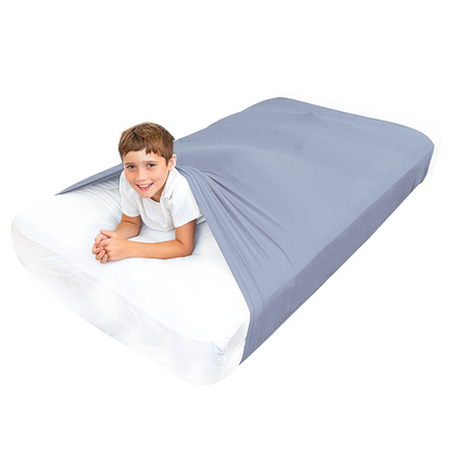 Sensory Bed Sheet for Kids Compression Alternative to Weighted Blankets - Blue