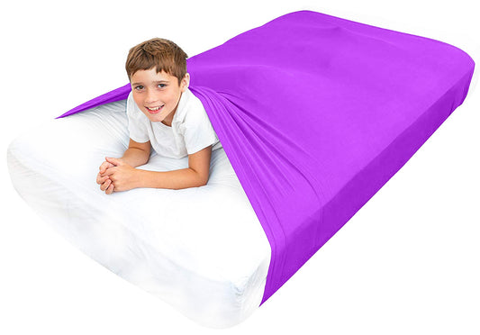 Sensory Bed Sheet for Kids Compression Alternative to Weighted Blankets - Purple