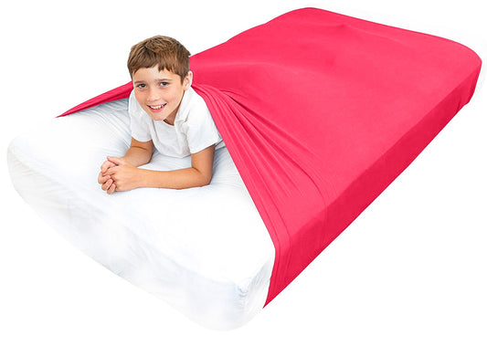 Sensory Bed Sheet for Kids Compression Alternative to Weighted Blankets - Red