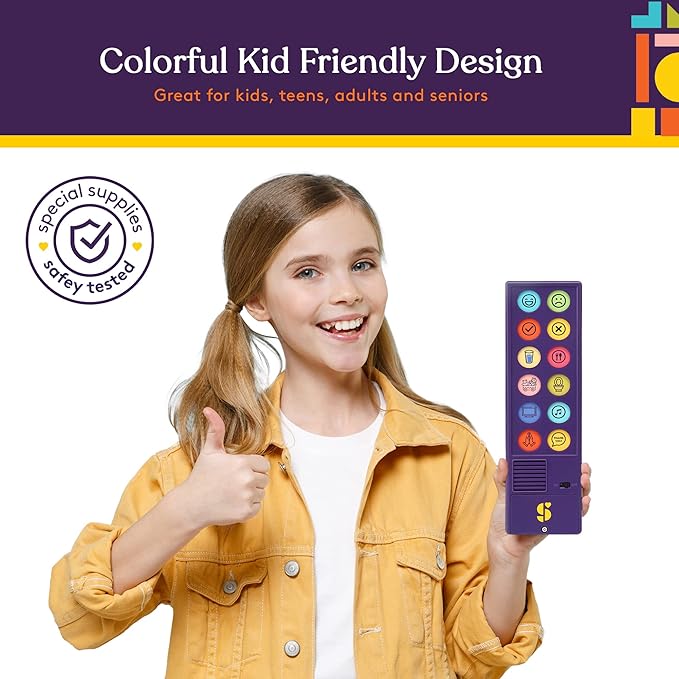 AAC Communication Device For Speech Therapy, Talker Buddy Communication Device For Non Verbal Kids & Adults, Autism Talking Aids For Home, School Kids Communication Device W/Travel Bag