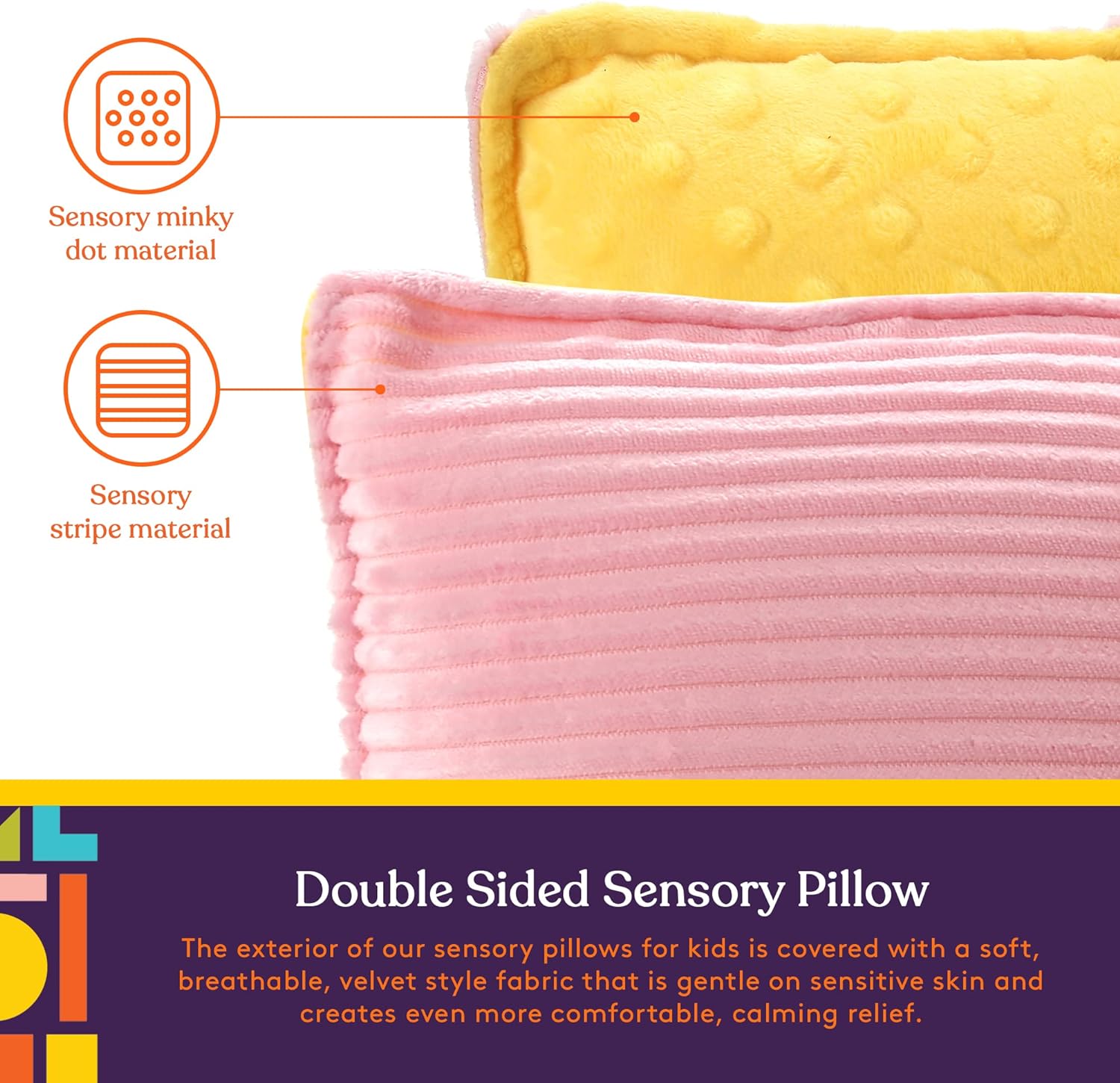 Sensory Vibrating Pillow - Pink & Yellow