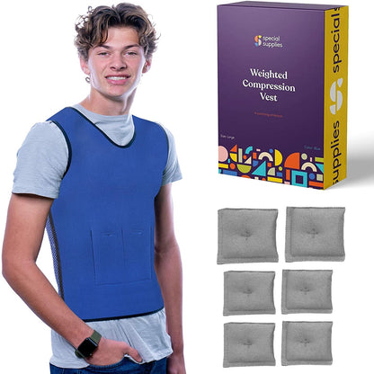 WEIGHTED - Sensory Compression Vest for Kids with Processing Disorders ADHD and Autism Calming and Supportive with Adjustable Weight Fit