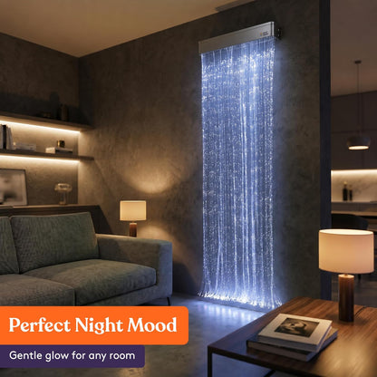 Special Supplies Fiber Optic Curtain Light Kit – Waterfall LED Curtain Lights for Kids, Children, Sensory Rooms, Bedrooms, and Home Decoration