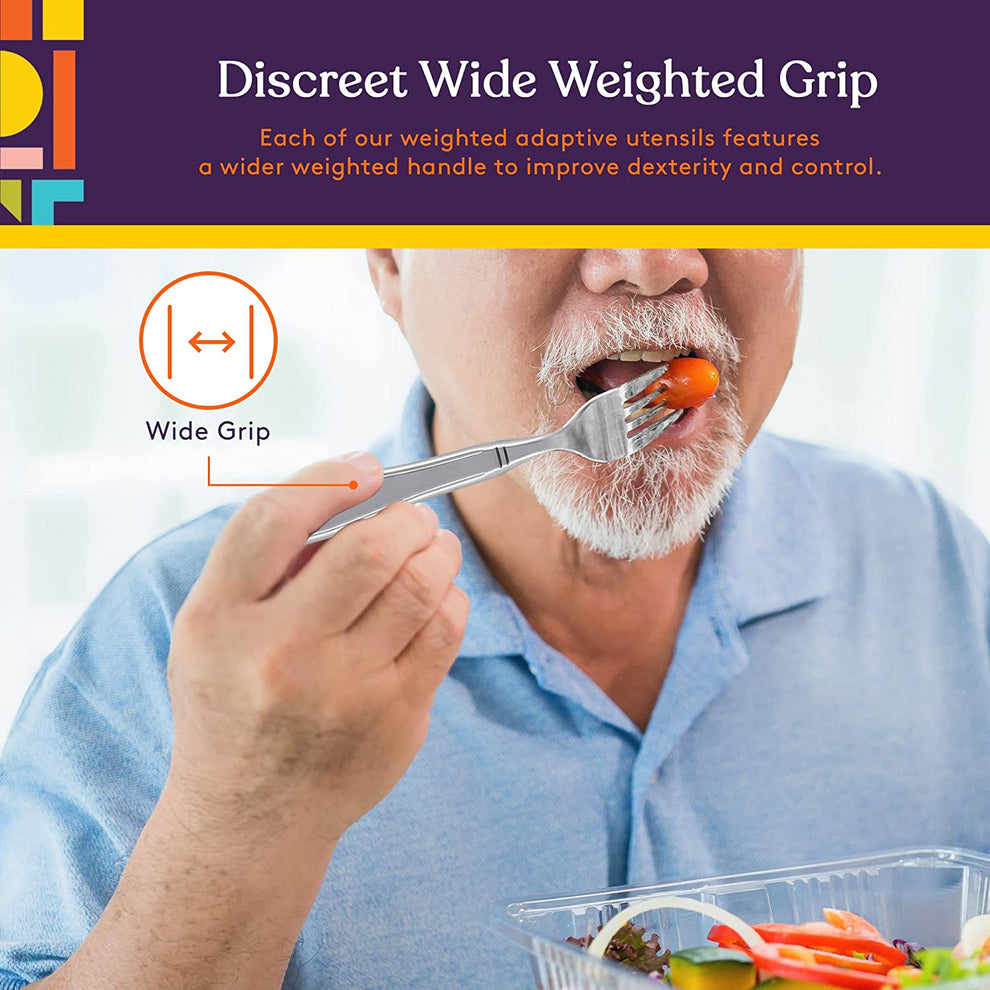 Adaptive Utensils - WEIGHTED 7 oz. Arthritis Aid Silverware - Easy Gri ...