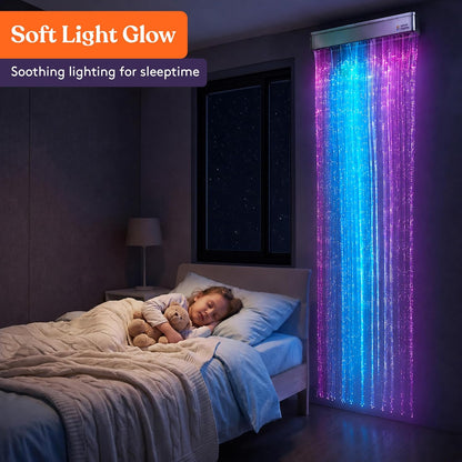 Special Supplies Fiber Optic Curtain Light Kit – Waterfall LED Curtain Lights for Kids, Children, Sensory Rooms, Bedrooms, and Home Decoration