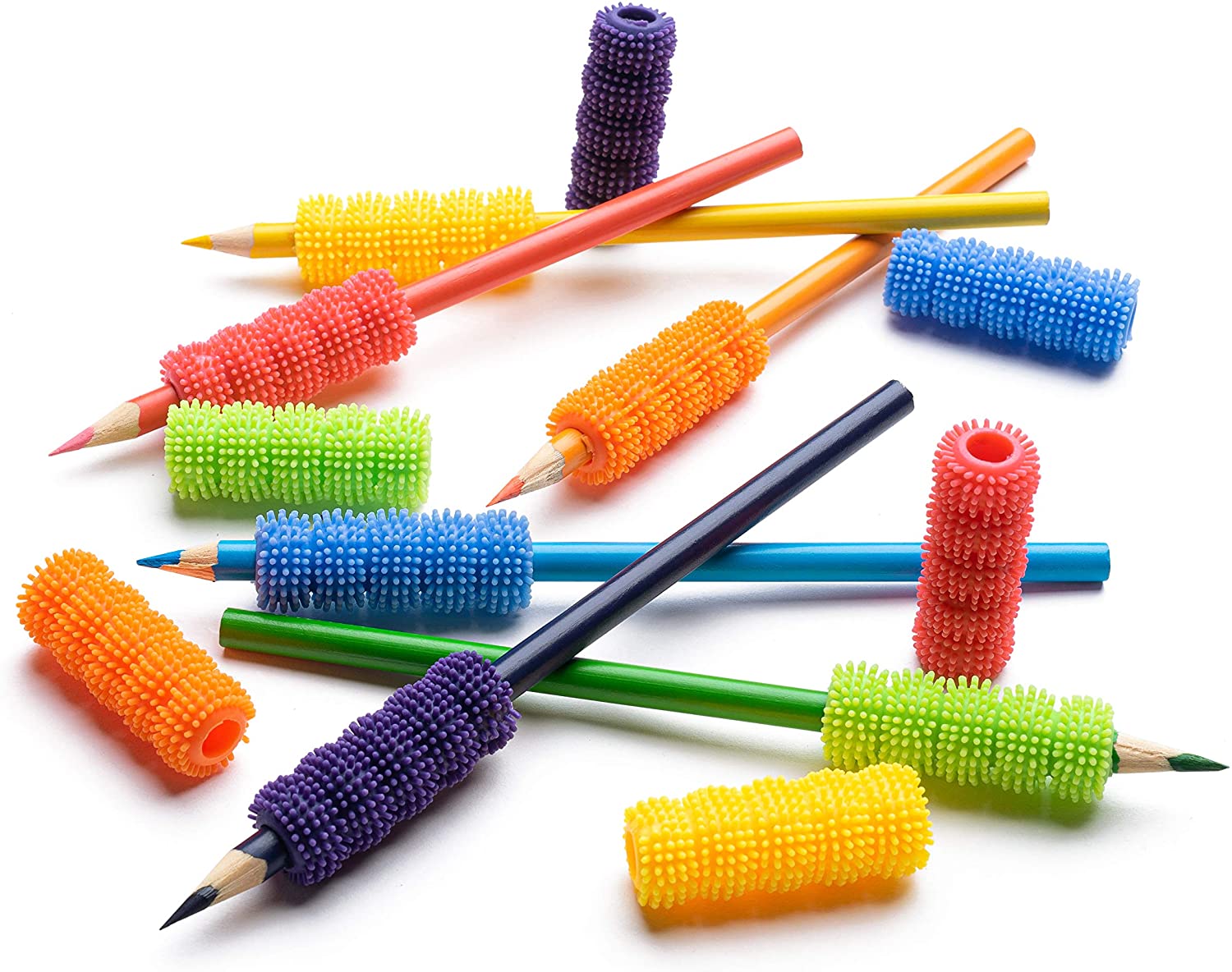 Spiky Pencil Grips for Kids and Adults - 6 Pack