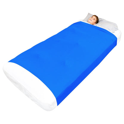 Sensory Bed Sheet for Kids Compression Alternative to Weighted Blankets - Blue