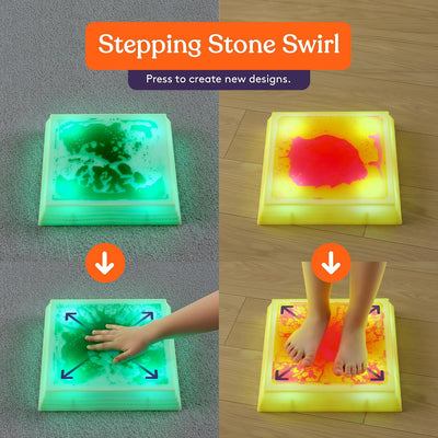 Special Supplies Liquid Gel LED Stepping Stones for Kids - Light-Up Circle Balance Blocks - Promote Coordination, Balance, Strength for Toddlers & Children - Durable Non-Slip Rubber, Safe Indoor & Outdoor Play - 4 Pack