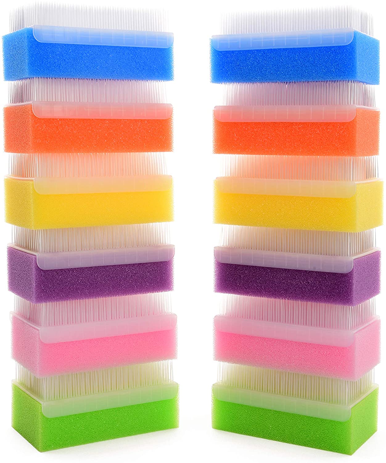 Baby Bath Sponge (12-Pack) Soft Foam Scrubber with Cradle Cap Bristle Brush - Body, Hair, and Scalp Cleaning - Gentle on Infants