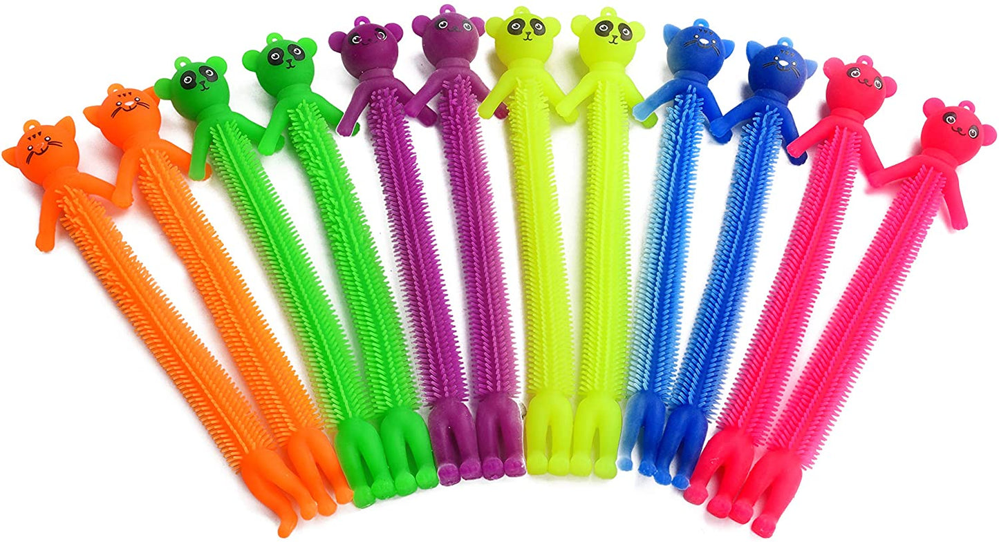 Colorful Sensory Fidget Animal Stretchy String - Set of 12