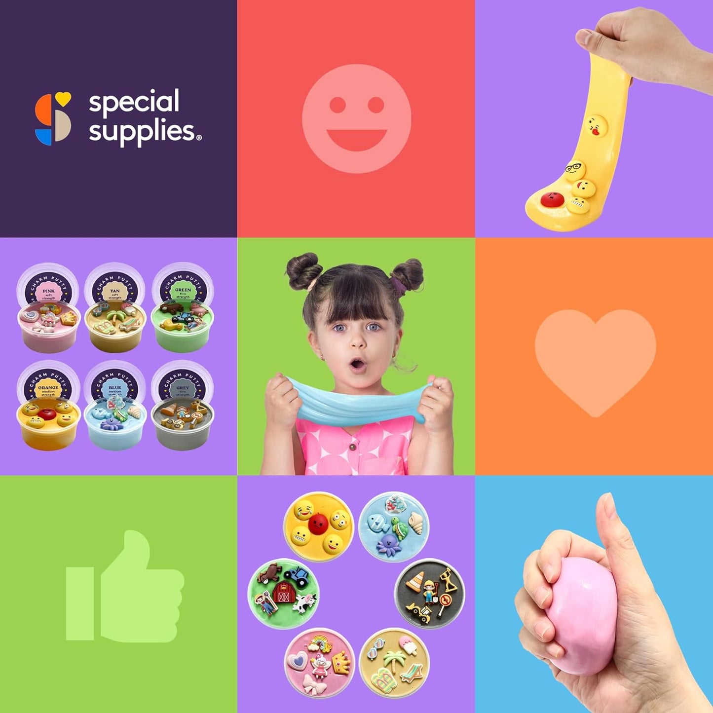 Special Supplies Sensory Therapy Putty for Kids and Adults with Cute Charms, Resistive Hand Exercise Stress Relief Therapy Putty