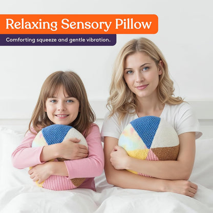 Special Supplies Vibrating Pillow Sensory Pressure Activated Calm for Kids and Adults, 14” Plush Minky Soft Cover with Textured Therapy Stimulation Bumps- 3 Vibration Modes, Music & Voice Recording