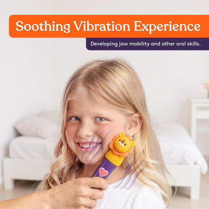Special Supplies Buzz Pal Oral Motor Stimulation Kit with Soft Textured Interchangeable Head, Calm Sensory Needs, Support Speech and Self Feeding, Gentle Vibrations