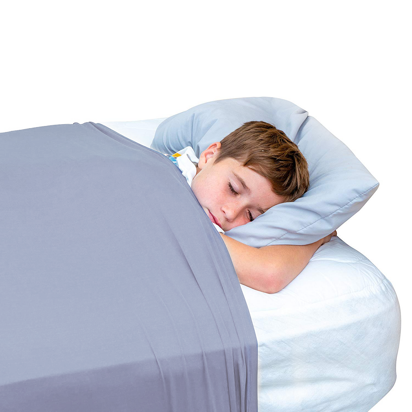 Sensory Bed Sheet for Kids Compression Alternative to Weighted Blankets - Blue