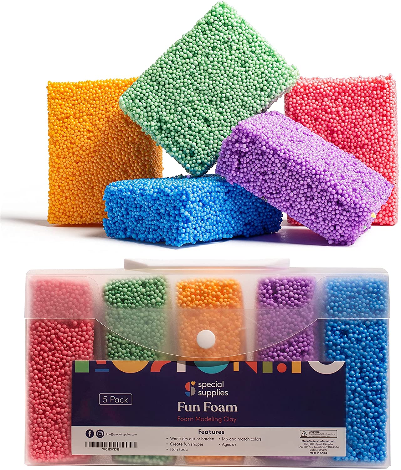 FUN FOAM Modeling Foam Beads Play Kit (5 Blocks) by Special Supplies