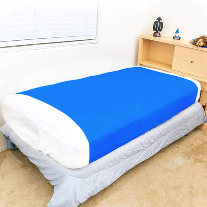 Sensory Bed Sheet for Kids Compression Alternative to Weighted Blankets - Blue