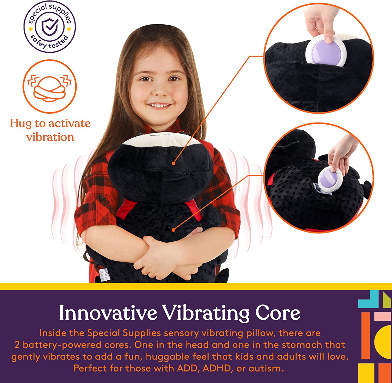Special Supplies Ladybug Sensory Vibrating Pillow Pressure Activated for Kids and Adults Plush Minky Soft with Textured Therapy Stimulation Bumps Special Supplies Ladybug Sensory Vibrating Pillow Pressure Activated for Kids and Adults Plush Minky Soft with Textured Therapy Stimulation Bumps